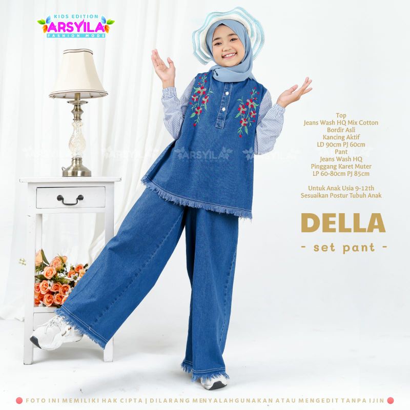 Setelan Perempuan Dewasa Anak Perempuan Umur 9-12 Della Set Pant Jeans Kids