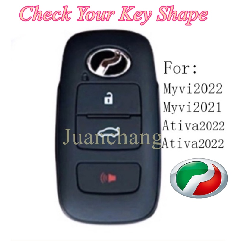 Case Remote Kunci Mobil Keyless 3 Tombol Bahan ABS Karbon Untuk Toyota Ativa New MYVI 2022 / All New Ativa BEZZA AXIA ARUZ