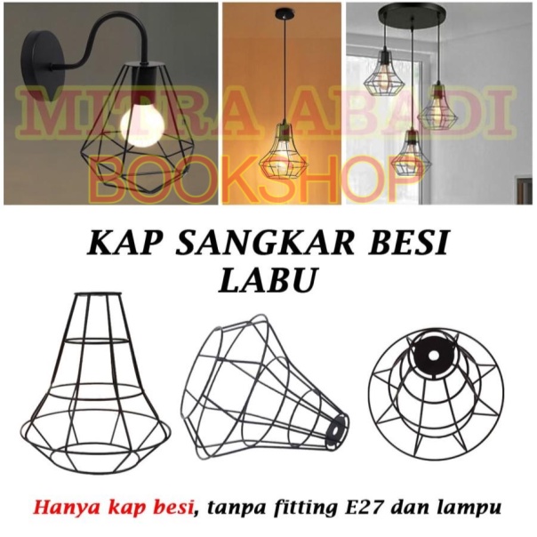 Kap Lampu Gantung Besi Sangkar Buah Labu Cafe ( TANPA FITTING )