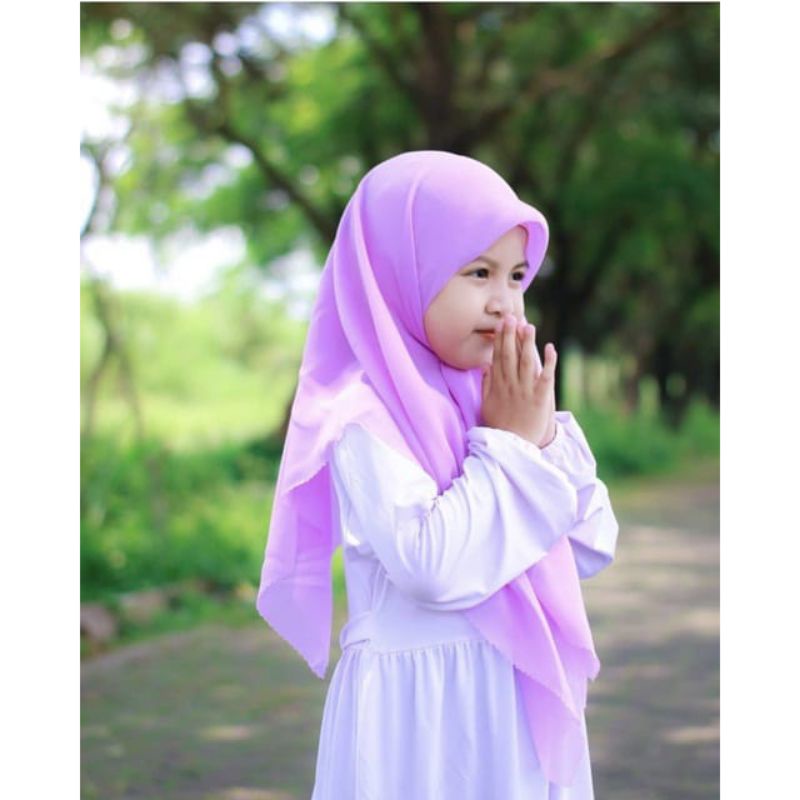 HIJAB SEGIEMPAT KIDS / HIJAB ANAK / BELLASQUARE ANAK / JILBAB ANAK POLOS / KERUDUNG ANAK