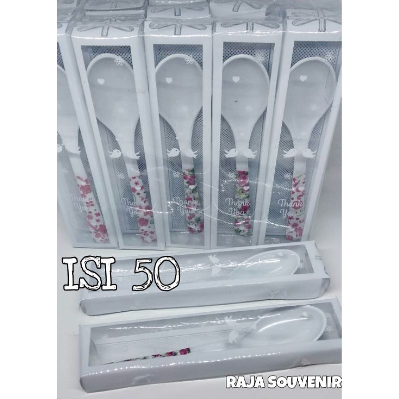 ISI 50 SOUVENIR SENDOK NASI MELAMIN KEMAS MIKA BENING SOUVENIR UNIK SOUVENIR PERNIKAHAN