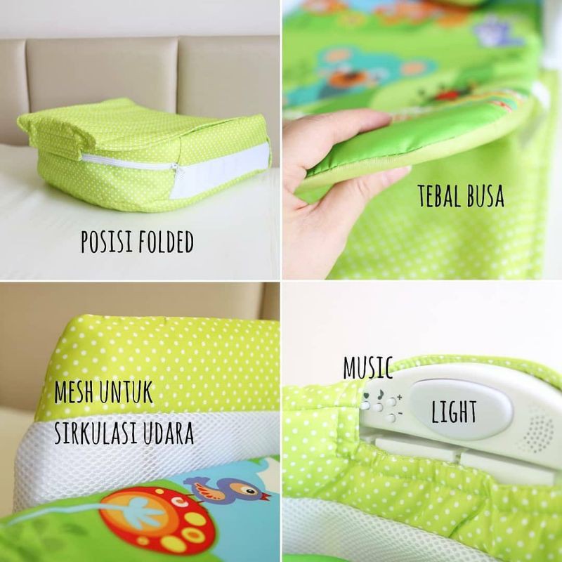 Baby Bebe Smart Folding Bed 3 in 1 Bayi kasur lipat bayi Makassar