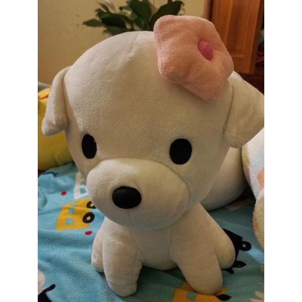 Preloved boneka gukguk guguk anjing putih feminim bear rare teddy lilac bts mcd