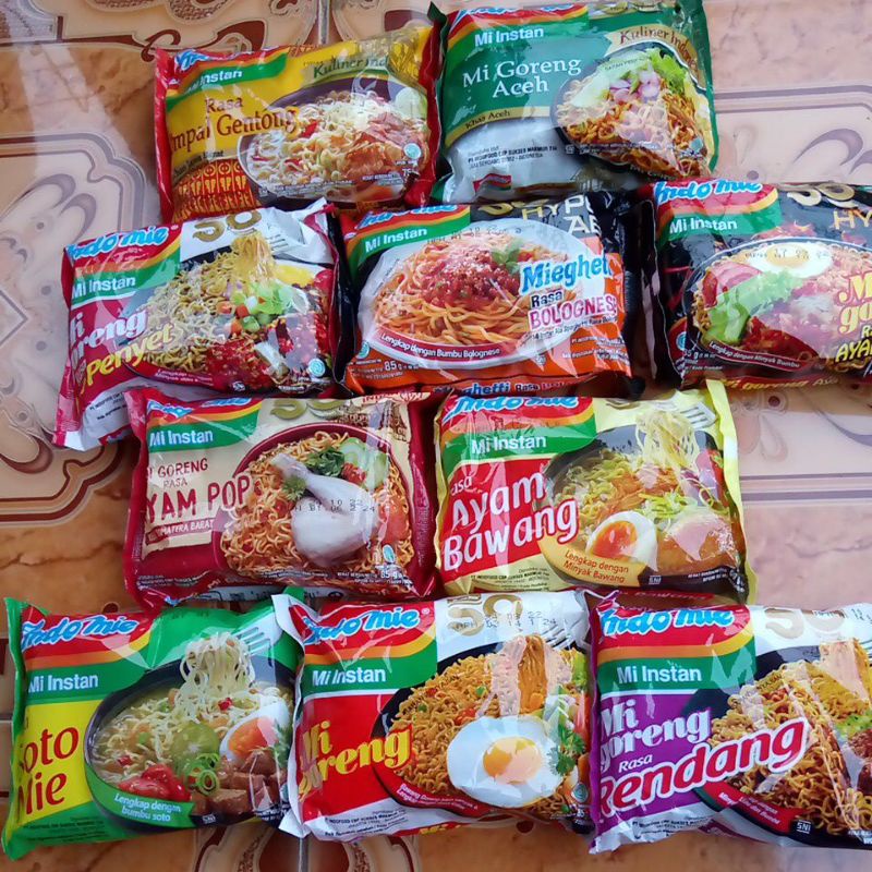 INDOMIE GORENG KUAH AYAM BAWANG KEBAB RENDANG CABE IJO GEPREK POP BOLOGNESE ACEH KARI KALDU SOTO SPE
