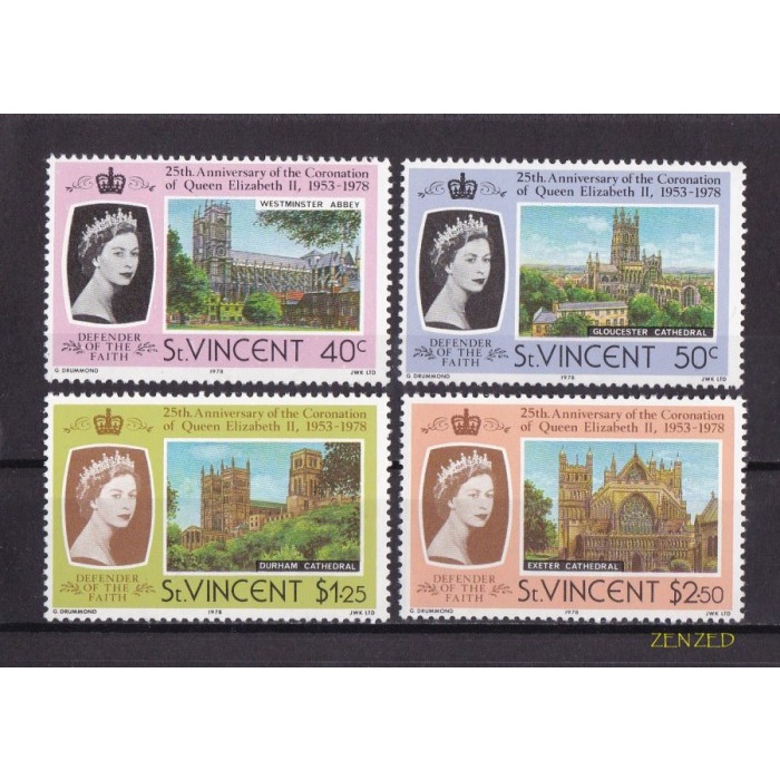 

0547 Perangko 1978 The Coronation of Q. E II 4v Mnh