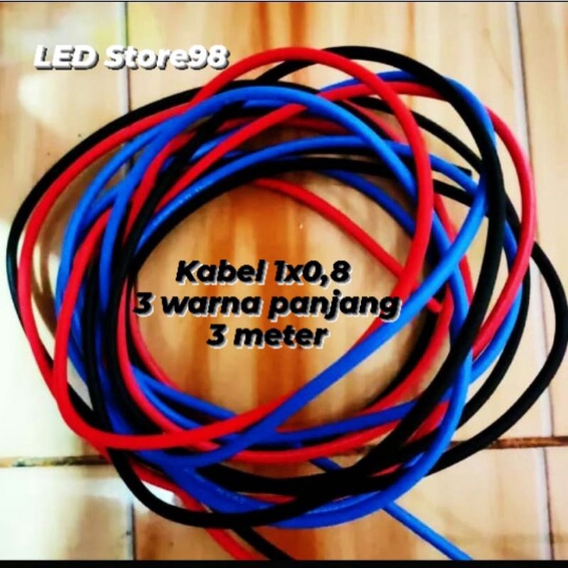 KABEL RAKIT 0,8 PANJANG 3 WARNA 3 METER