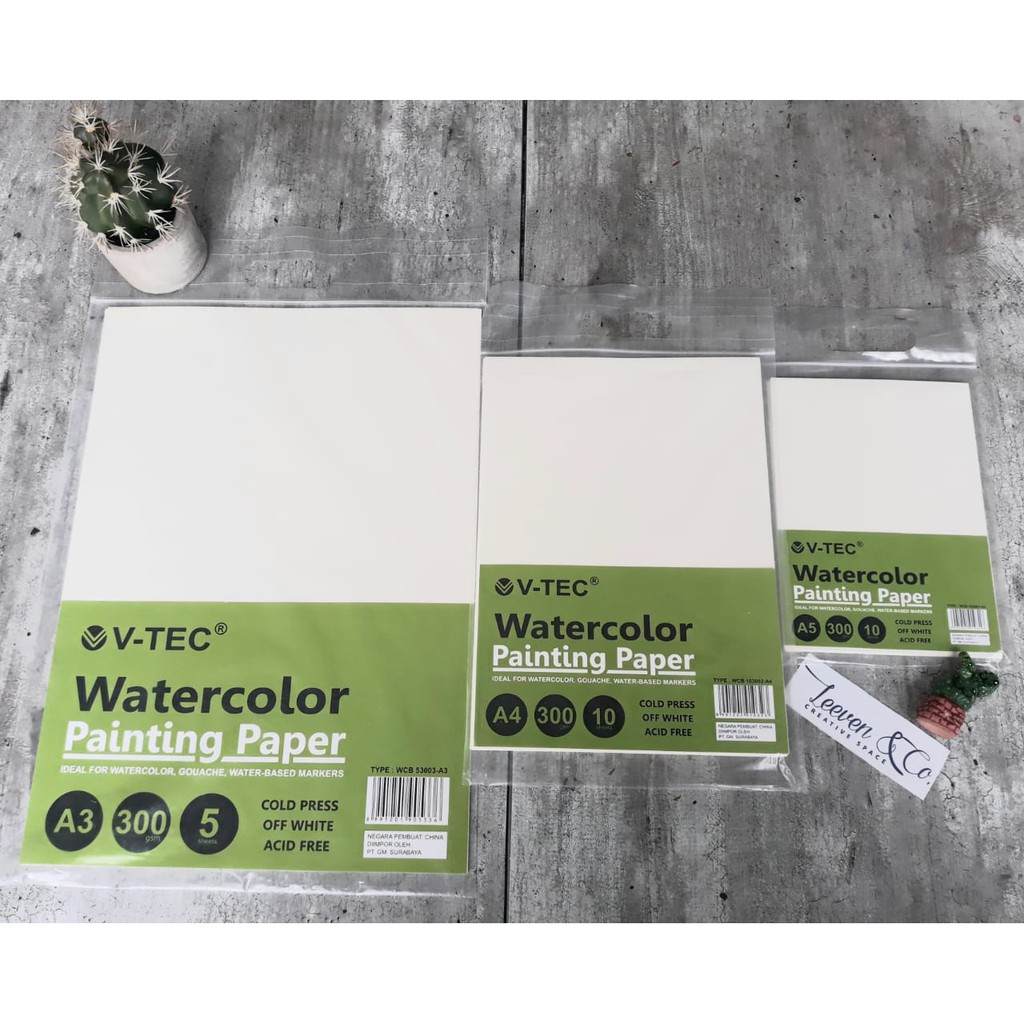 

V-TEC WATERCOLOR PAPER A5 300GSM/COLD PRESS