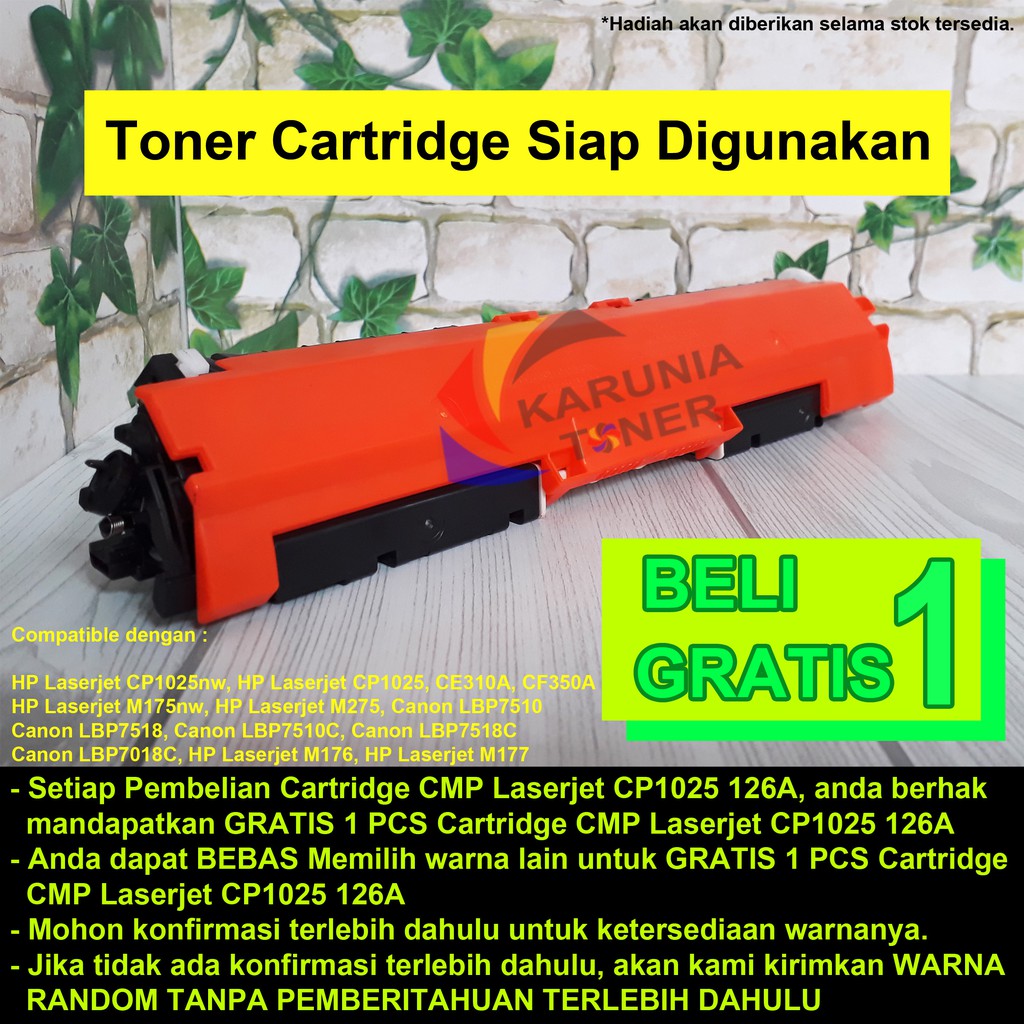 Toner Cartridge Compatible HP Color Laserjet CP1025 130A Pro100 MFP M176 M177 CE311A C M Y K PROMO