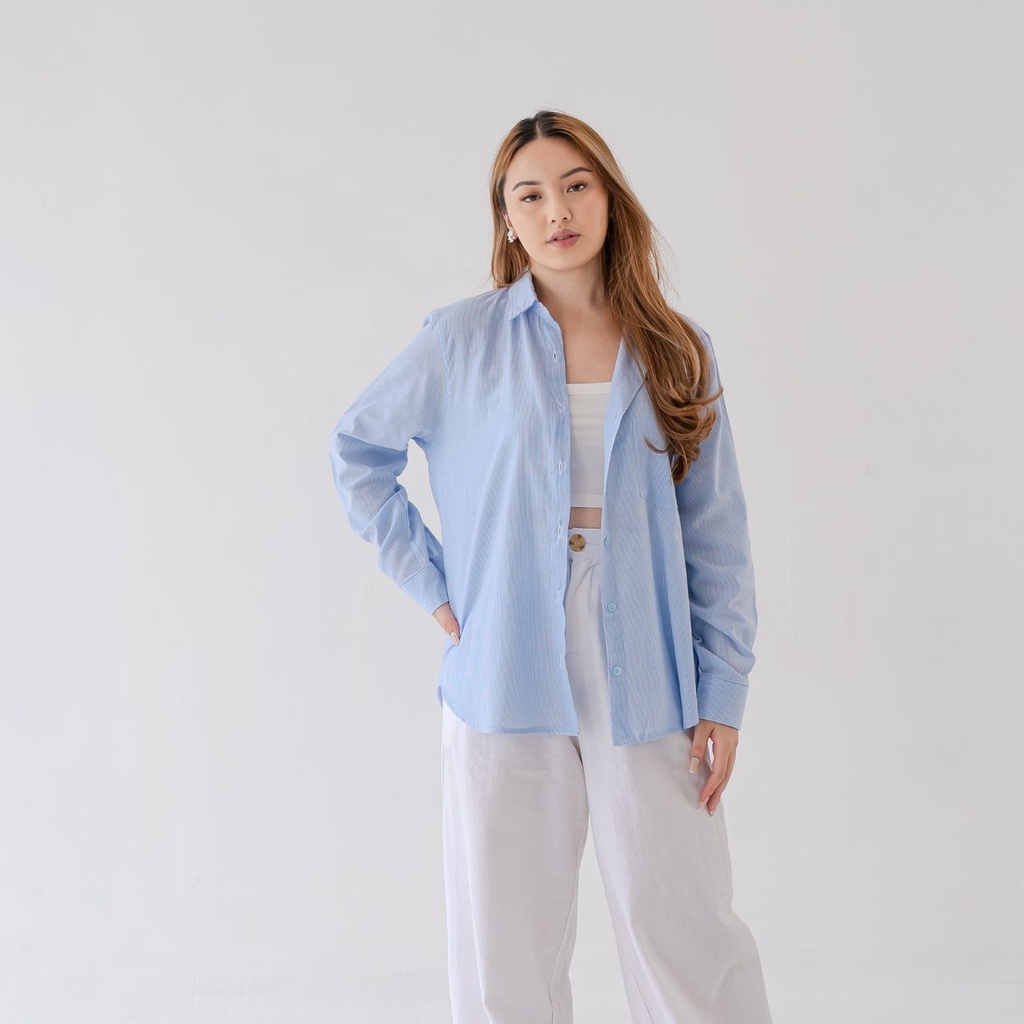 AIJO - Zoe Line Shirt - Kemeja Wanita