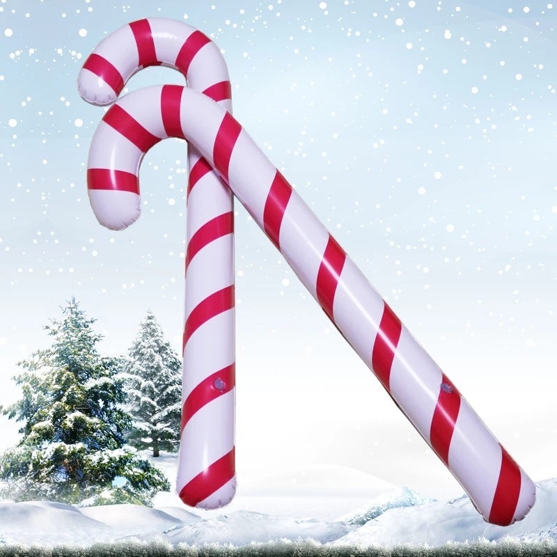 [Christmas Home Decoration Products] [ 1PC Inflatable Christmas Canes Lollipop Balloons ] [Toy Christmas Canes Lollipop Balloon][Xmas Home Decor Accessories]