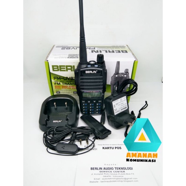 Ht berlin uv 82 dual band 5 watt garansi 1 tahun