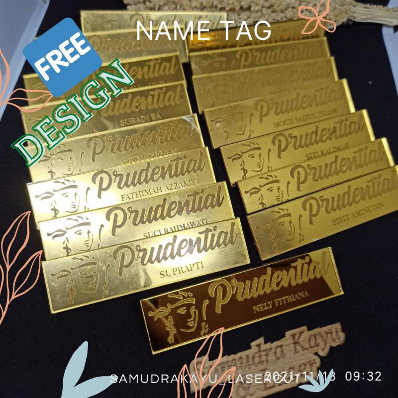 NAME TAG MIROR GOLD