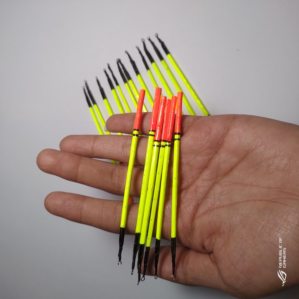 PELAMPUNG / KUMBULAN PANCING IKAN BULU MERAK ASLI UKURAN 10CM BELI 5 FREE JITU UNTUK IKAN MAS DI JAM