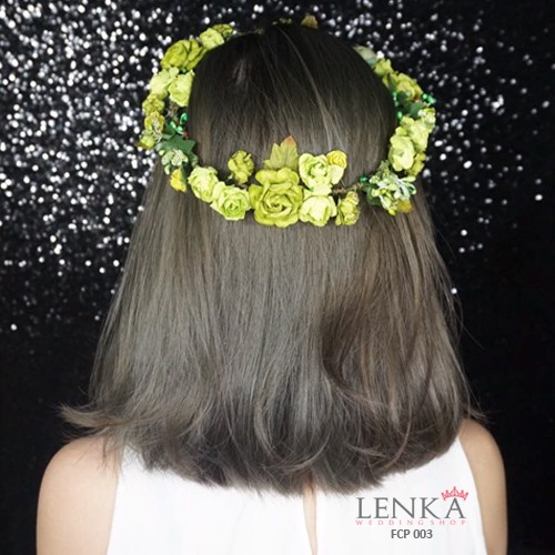 [PALING LARIS] FLOWER CROWN BANDO BUNGA HIJAU AKSESORIS RAMBUT PESTA FCP003