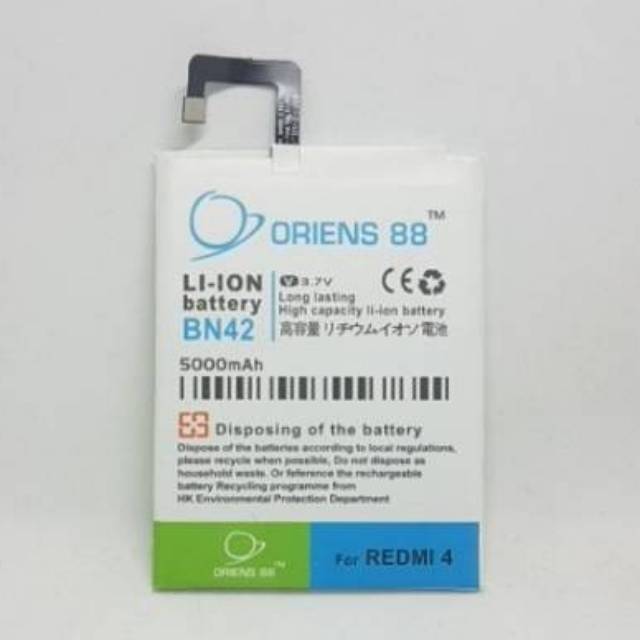 BATERAI BATRE BATTERY DOUBLE POWER XIAOMI REDMI 4 BN42