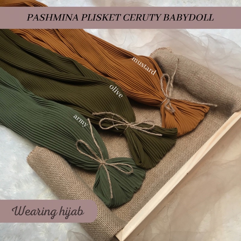 PASMINA PLISKET FULL PASHMINA CERUTY BABYDOLL PREMIUM / PLEATED SHAWL