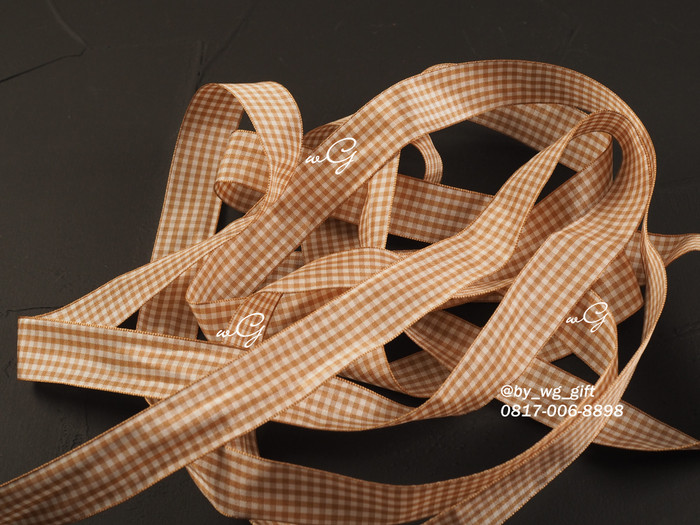 

Pita Kain Kotak-kotak - Coklat; Lebar 2.5cm