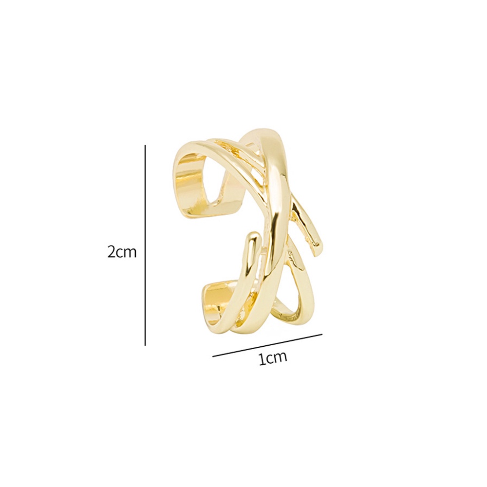 Cincin Bentuk Geometris Twisted Bahan Metal Warna Gold Silver Untuk Wanita