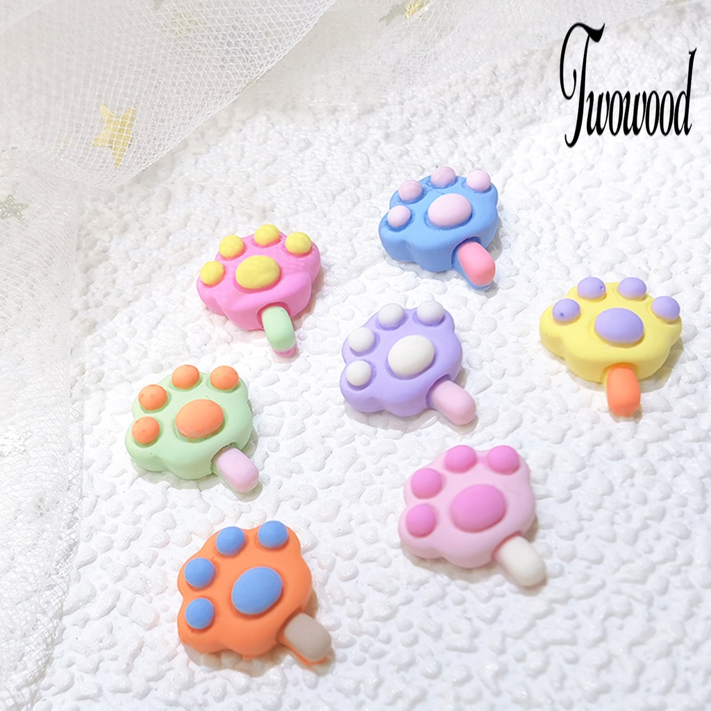 20 Pcs Aksesoris Kuku Bentuk Cakar Kucing 3D Bahan Resin Cabochons Serbaguna Untuk Perempuan