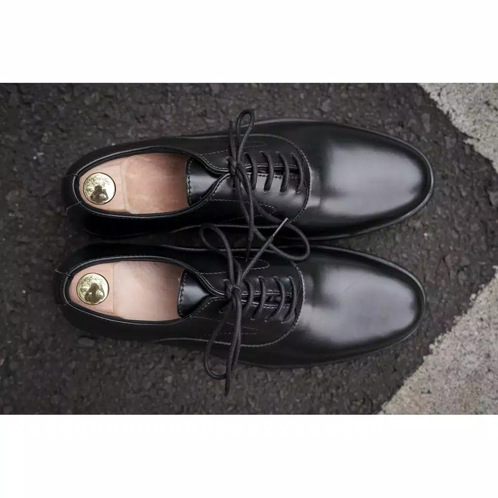 Oxford Black | Sepatu Pantofel Formal Kasual Kerja Kuliah Pria/Cowok/Men Ori Lokal | FORIND x Worka