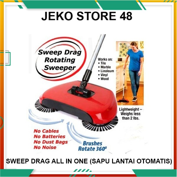 SAPU OTOMATIS SWEEP DRAG ALL IN ONE TANPA LISTRIK / Sweep Drag All In One Alat Pel Pembersih Lantai 