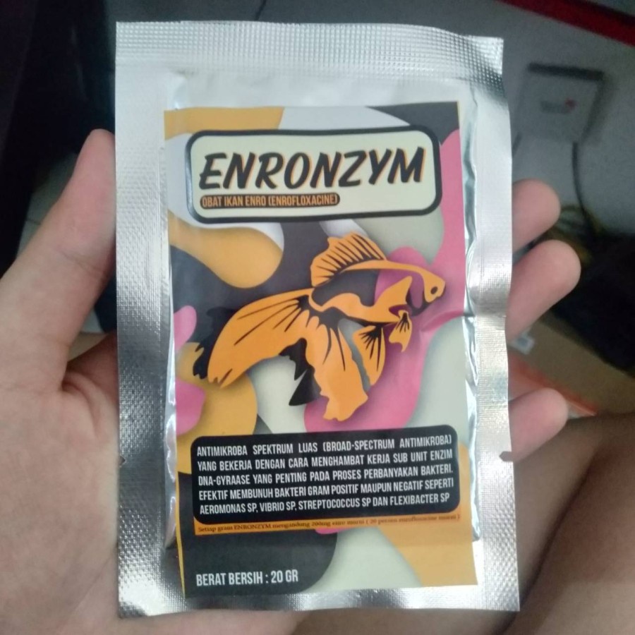 ENRONZYM 20 GR OBAT IKAN ENRO (ENROFLOXACINE) OBAT PENYAKIT IKAN