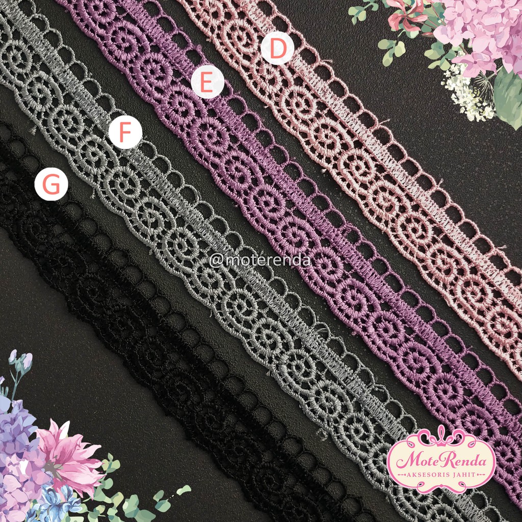 Renda giper/gyper, lebar 2.5cm (harga per 50cm) kode 5GCR25