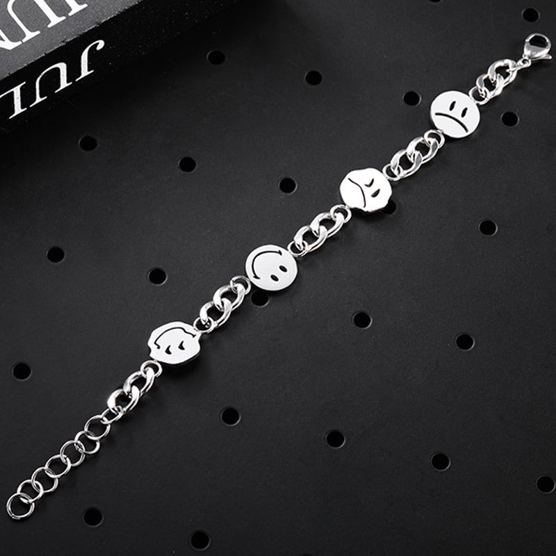 Emoji Smiley Bracelet Korean Version Of The Tide Simple Personality Street Hip-hop