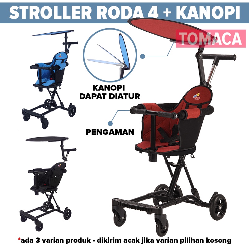 Ezzy Baby Stroller Kursi Kereta Jalan Bayi Balita Batita Dorong Lipat Roda 4 Kanopi PMB EZ02