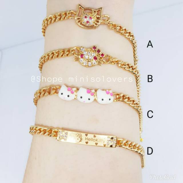 Gelang rantai anak GRA-05 xuping mata zircon uk 14cm korea