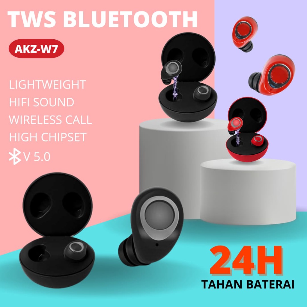 Headset Bluetooth Sport Boxe Akz W7