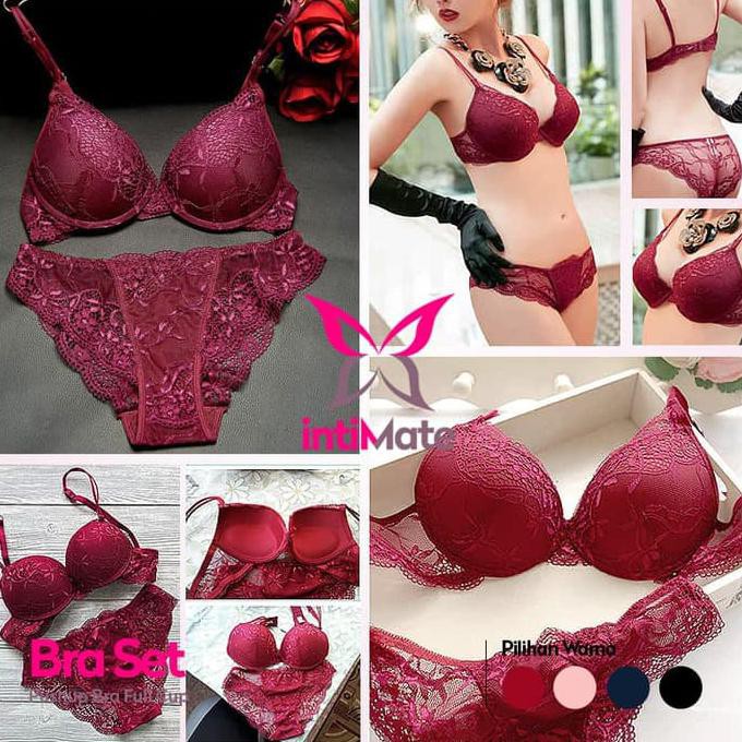 Bra-Bh- Bra Set Renda Sexy (Import) Full Cup - Hitam, 36B -Just-For-Women.