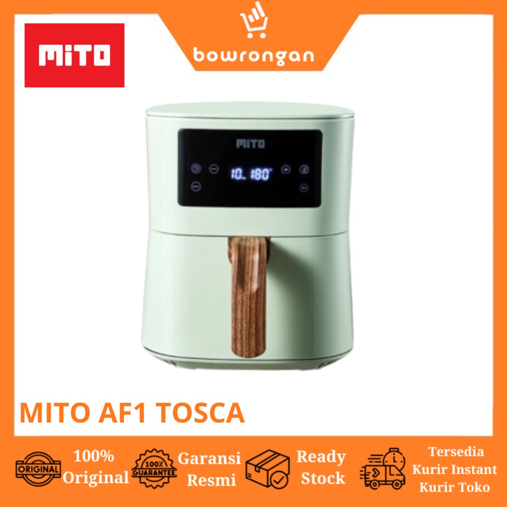 MITO Digital Air Fryer 4L Low Watt AF1 Wood Series - Putih / Tosca / Pink