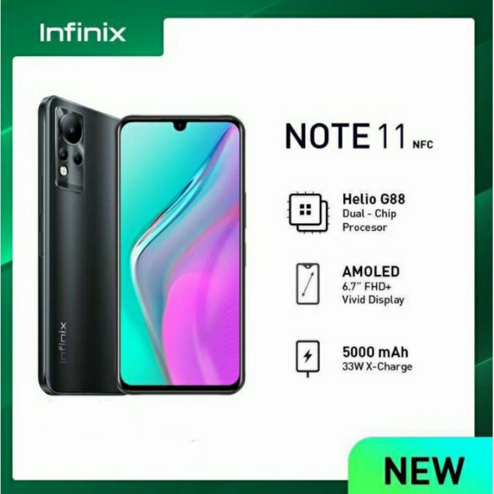 Infinix NOT11 NFC(6/128GB)Handphone Smartphone Original Garansi Resmi Indonesia - Free Bonus