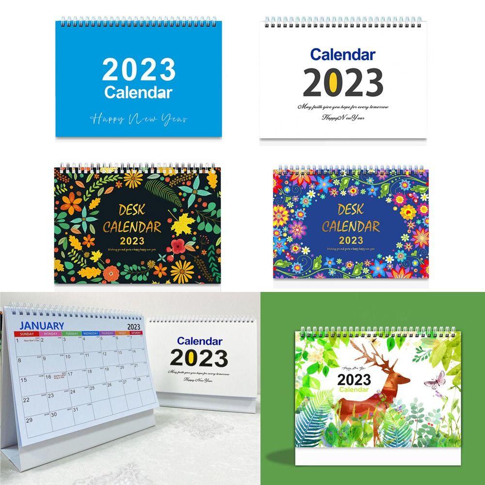 Preva 2023desk Kalender Inggris Kantor Notebook Planner Tahunan Agenda Organizer