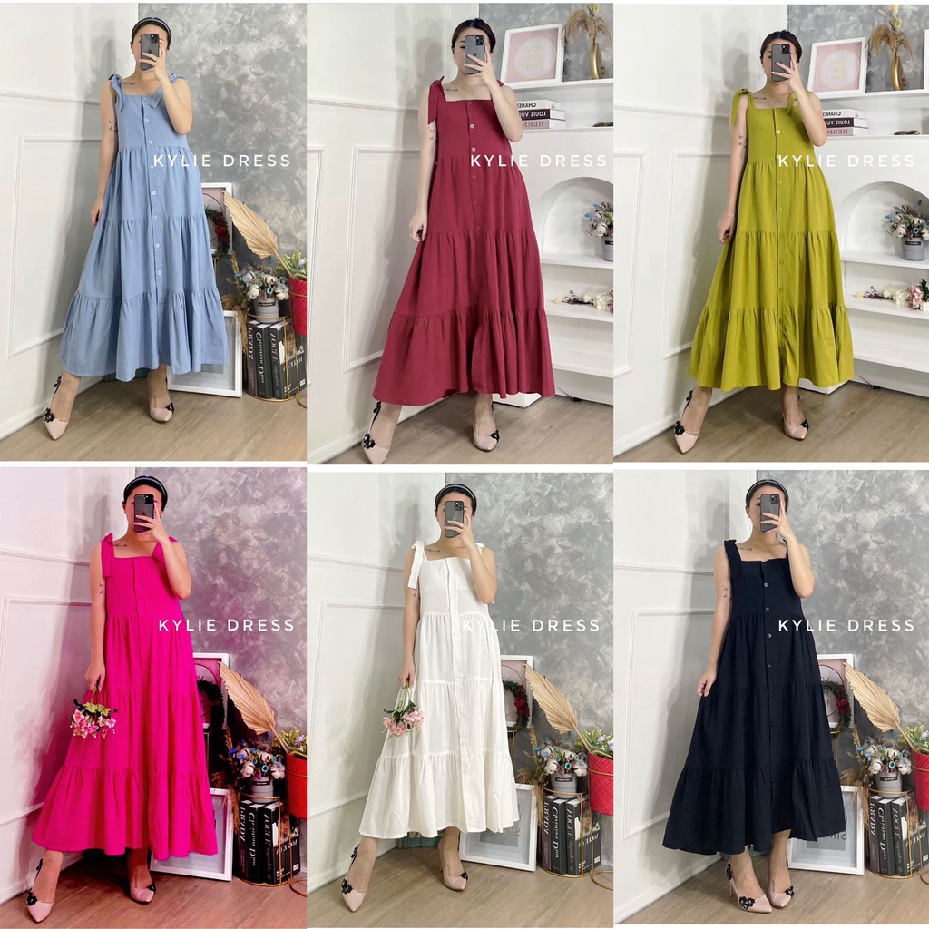 ALFAZZA Kylie Dress Overall Rayon Twill Full Kancing Kekinian All Size