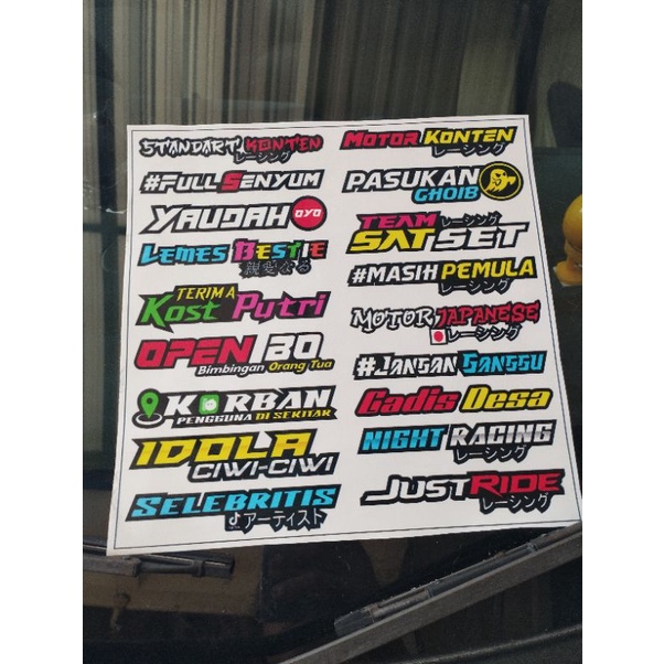 Jual Sticker Pack Kata Kata Stiker Viral Stiker Matic Stiker Oyo