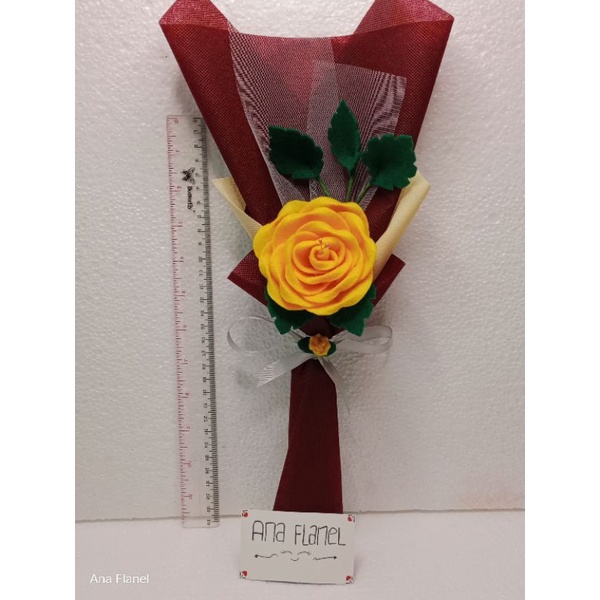 Buket bunga mawar kain Flanel