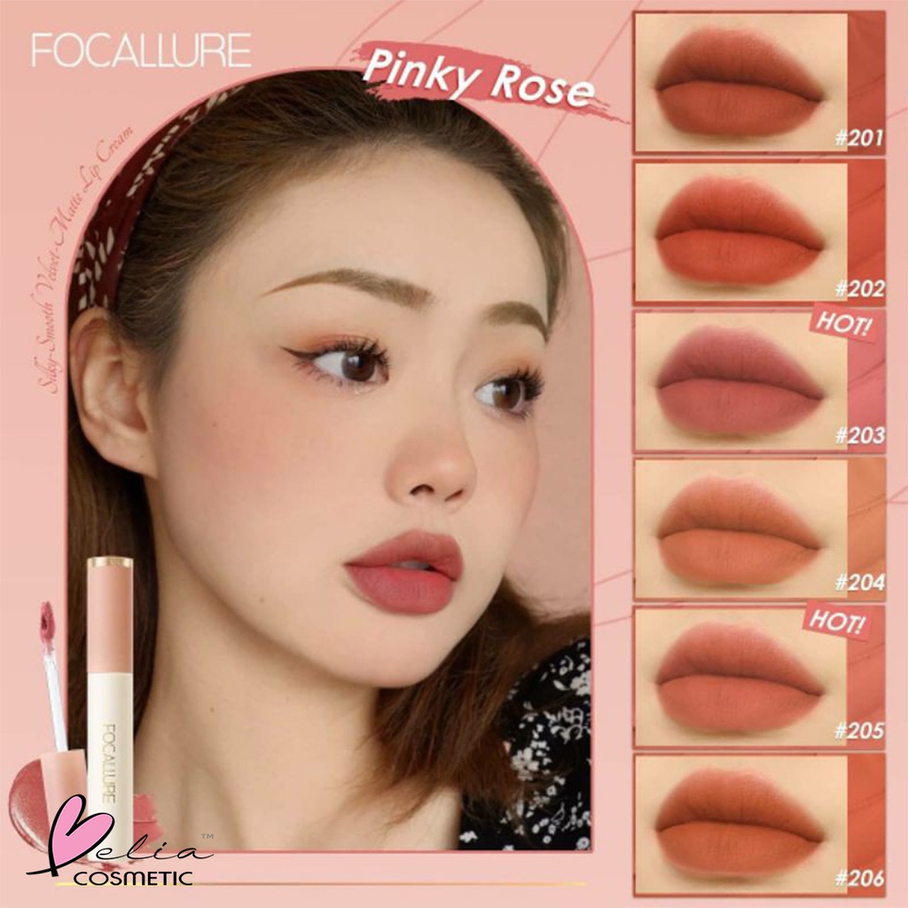 ❤ BELIA ❤ FOCALLURE Velvet Smooth Lip Glaze FA196 | Lip Cream | Lipstik | Lip Paint | Tahan Lama | Waterproof | BPOM