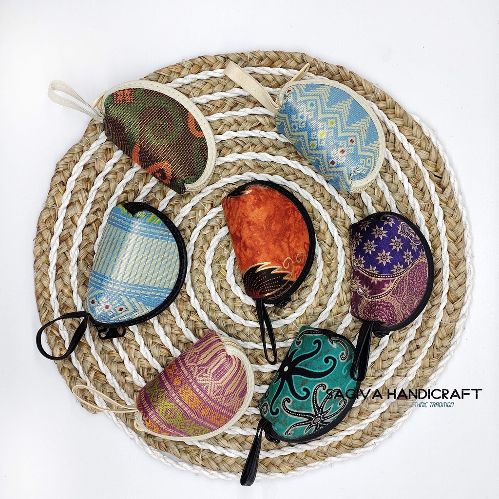 Dompet koin Kain Songket Mini Kerang Imut Souvenir