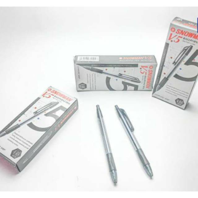 

Pulpen Snowman V5 Hitam isi 12 pcs