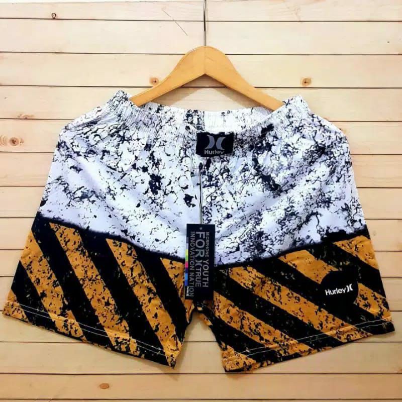 Celana Pendek Pria Surfing Distro Premium Renang Pantai Santai Kolor-Boxer Bercak Hurley