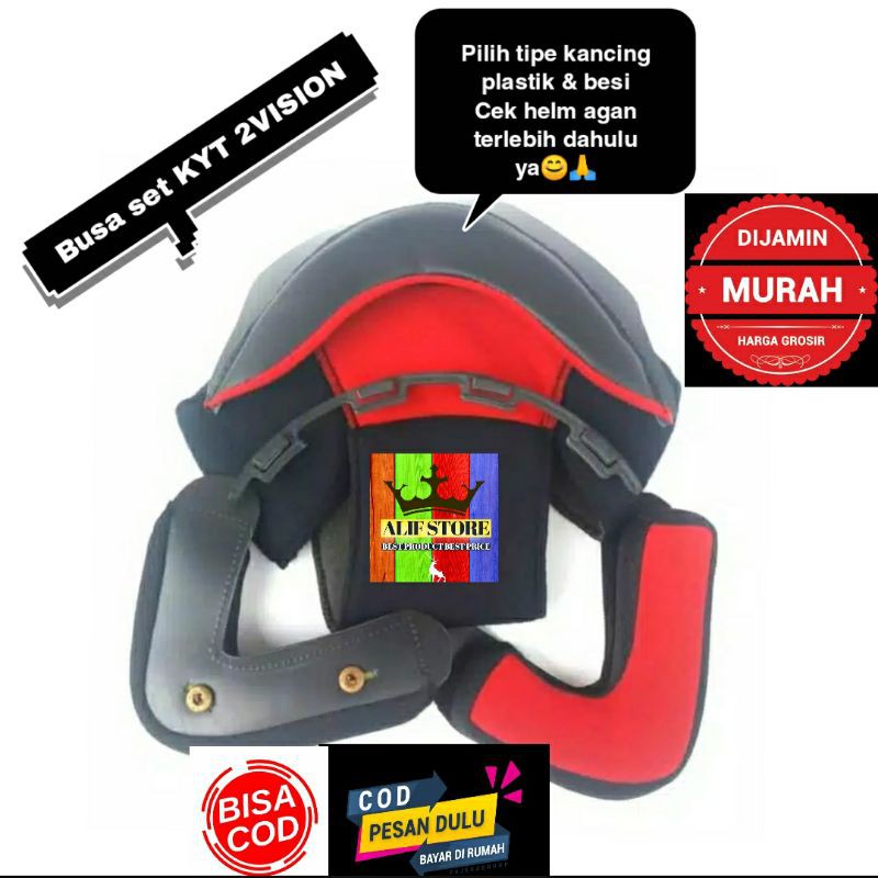 Busa helm kyt 2 Vision kancing besi | kancing plastik kyt Scorpion 2 spon part daleman pipi