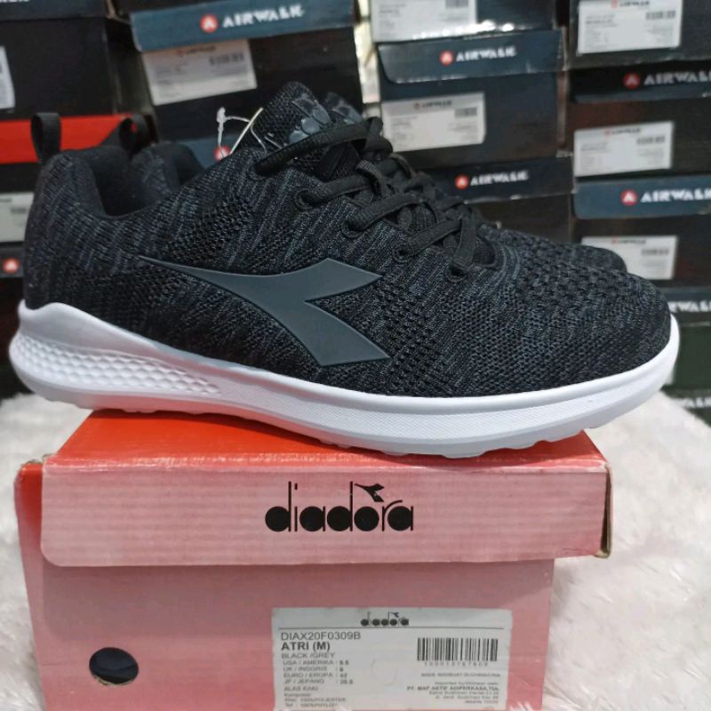 Diadora ATRI Sepatu Original Pria Hitam Abu