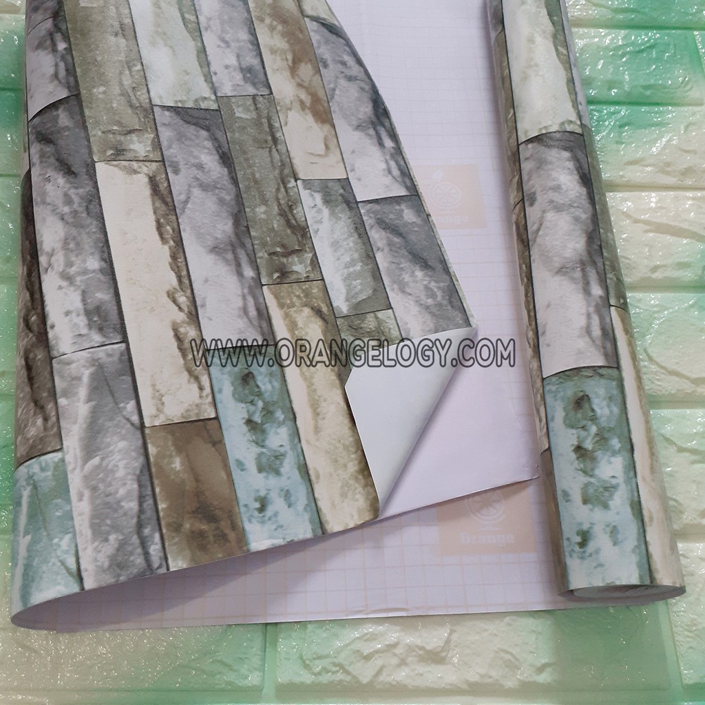 Wallpaper Sticker Wallpaper 3D Dinding Batu Alam Pegunungan 3D - 3 Dimensi Natural Alami 10 Meter-3