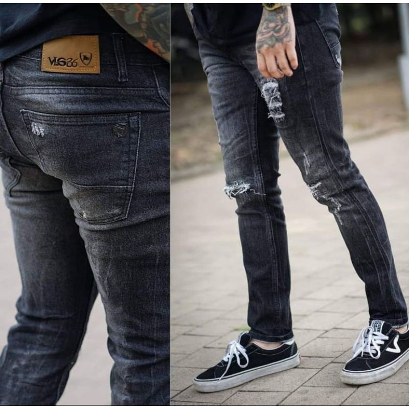 CELANA JEANS  PRIA BIKERS RIPPED | CELANA SOBEK PRIA RIPPED JEANS