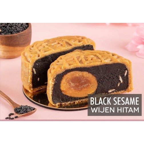 Mooncake Moon Cake / Kue Bulan Vegetarian Ang Huat isi 4 / Box - Black Sesame