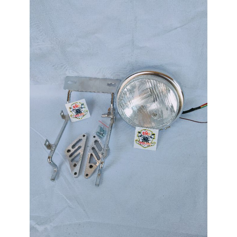 lampu autopal cb pesek+duduk plat nomor CNC Megapro