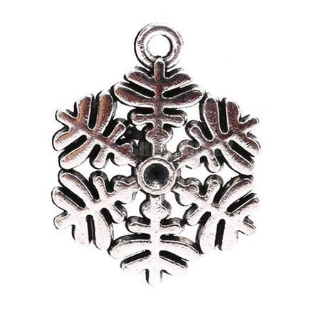 Antique Snowflake Pendant - Liontin Antik Bentuk Snowflake (15pcs)