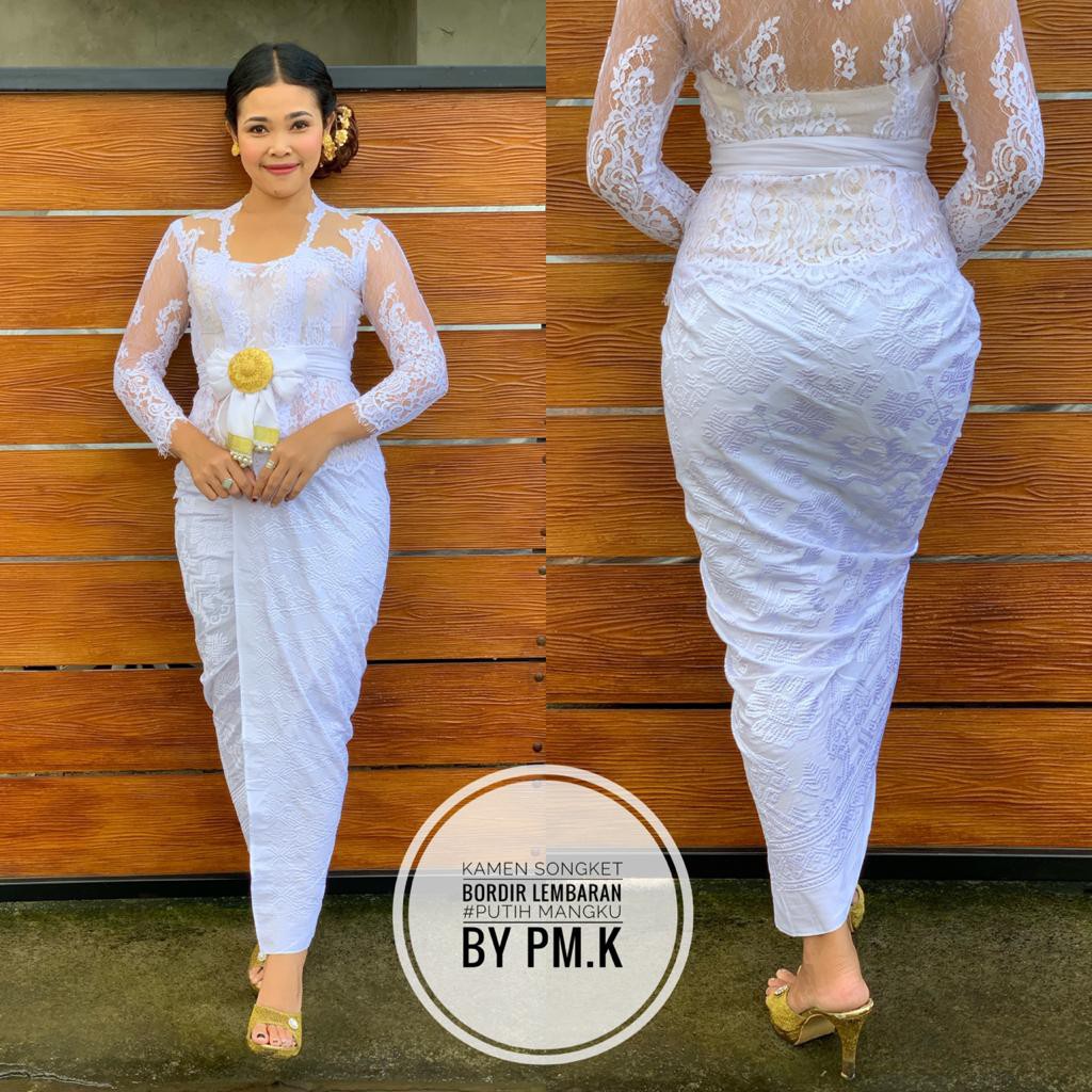 KAMEN KATUN BORDIR PUTIH & SILVER PUTIH GOLD